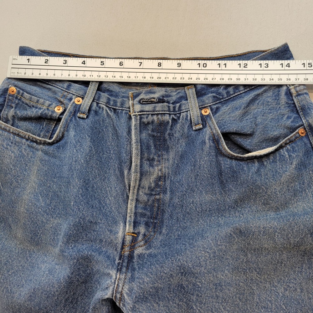 Levi's 501 Original Fit Jeans Womens 29x30 Blue Straight Leg Denim Button Fly - Picture 10 of 13